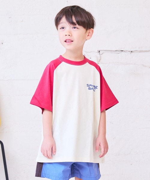 Life Support Products（ライフサポートプロダクツ）の「前後プリントラグランTシャツ（80～150cm）（Tシャツ/カットソー・キッズ・ワインレッド/ブルー/オレンジ/カーキ・80/130/95/140/150/90/100/110/120）」の8枚目の写真