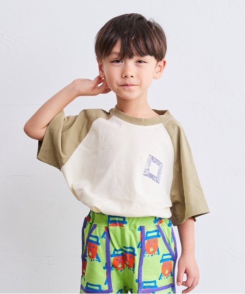 Life Support Products（ライフサポートプロダクツ）の「前後プリントラグランTシャツ（80～150cm）（Tシャツ/カットソー・キッズ・ワインレッド/ブルー/オレンジ/カーキ・80/130/95/140/150/90/100/110/120）」の13枚目の写真