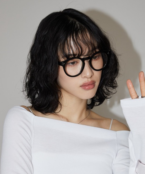 Aunt Marie's（アントマリーズ）の「ラウンドフレームメガネ/UVカット（メガネ・レディース・ブラウン/ブラック・FREE）」の5枚目の写真