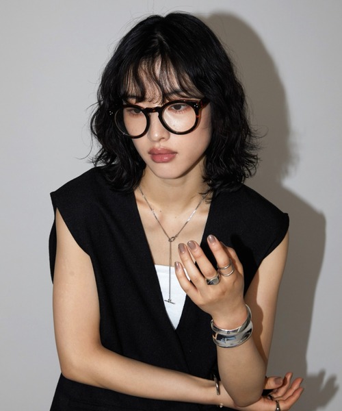 Aunt Marie's（アントマリーズ）の「ラウンドフレームメガネ/UVカット（メガネ・レディース・ブラウン/ブラック・FREE）」の11枚目の写真