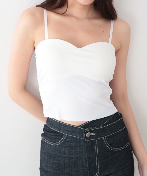 AMBIENT（アンビエント）の「カップインハートネックキャミソール（キャミソール・レディース・ブラック/ホワイト/モカ/グレー・FREE）」の3枚目の写真