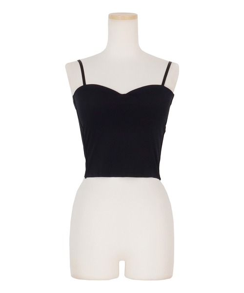 AMBIENT（アンビエント）の「カップインハートネックキャミソール（キャミソール・レディース・ブラック/ホワイト/モカ/グレー・FREE）」の4枚目の写真