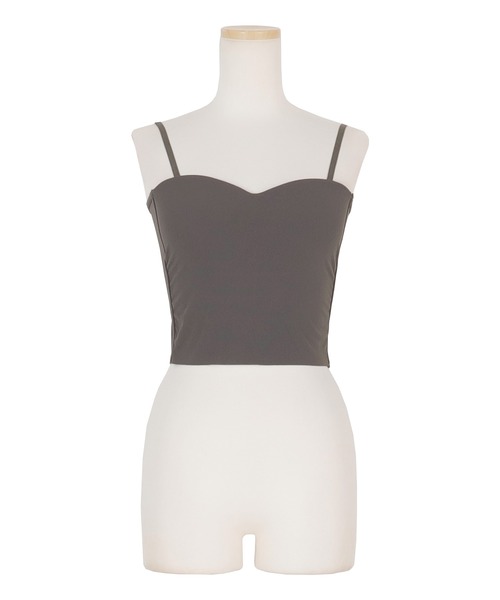 AMBIENT（アンビエント）の「カップインハートネックキャミソール（キャミソール・レディース・ブラック/ホワイト/モカ/グレー・FREE）」の7枚目の写真