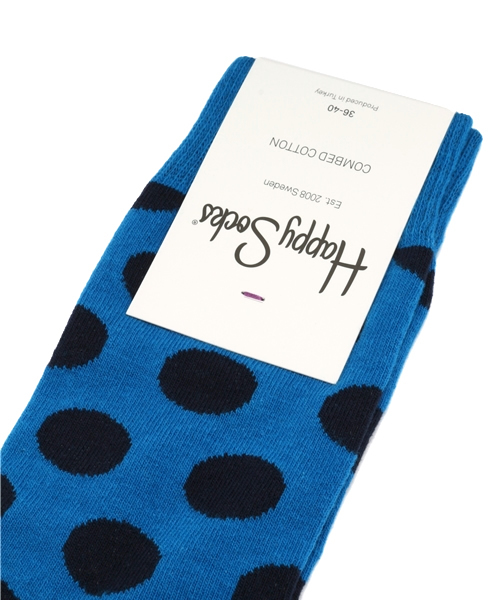 Happy Socks（ハッピーソックス）の「Big Dot(BD01-606)（ソックス/靴下・ブルー系その他・S-M/M-L）」の2枚目の写真