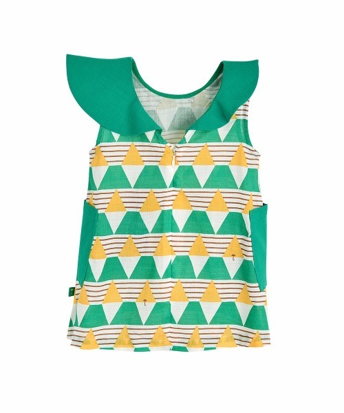 moimoln（モイモルン）の「ジオアンバランスワンピース（ワンピース・キッズ・イエロー・80ｃｍ/110cm/90cm/100cm）」の3枚目の写真