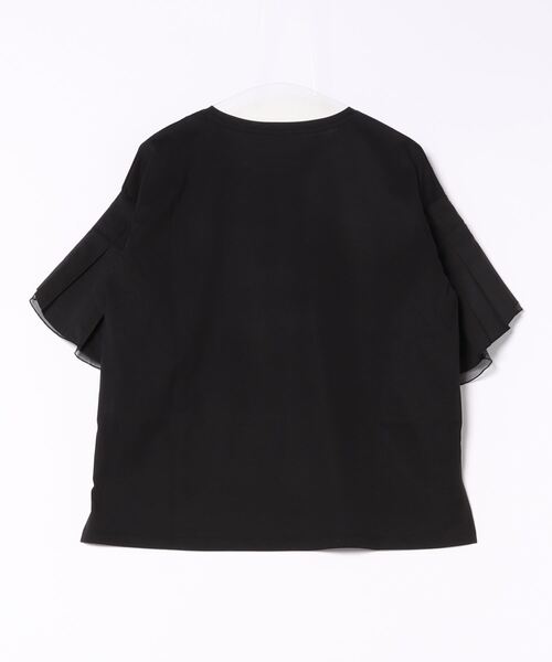 DouDou(ドゥドゥ)の「【WEB限定】 異素材ボリュームタックスリーブTEE(Tシャツ/カットソー・レディース・ブラック/オフホワイト・FREE)」の3枚目の写真
