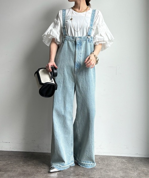 DouDou(ドゥドゥ)の「【WEB限定】 異素材ボリュームタックスリーブTEE(Tシャツ/カットソー・レディース・ブラック/オフホワイト・FREE)」の8枚目の写真