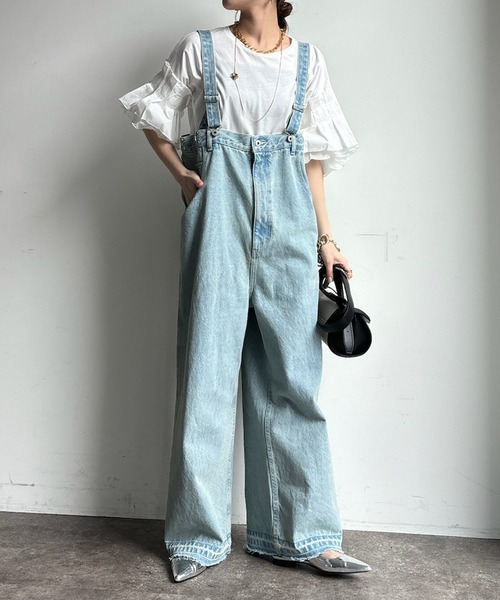 DouDou(ドゥドゥ)の「【WEB限定】 異素材ボリュームタックスリーブTEE(Tシャツ/カットソー・レディース・ブラック/オフホワイト・FREE)」の9枚目の写真