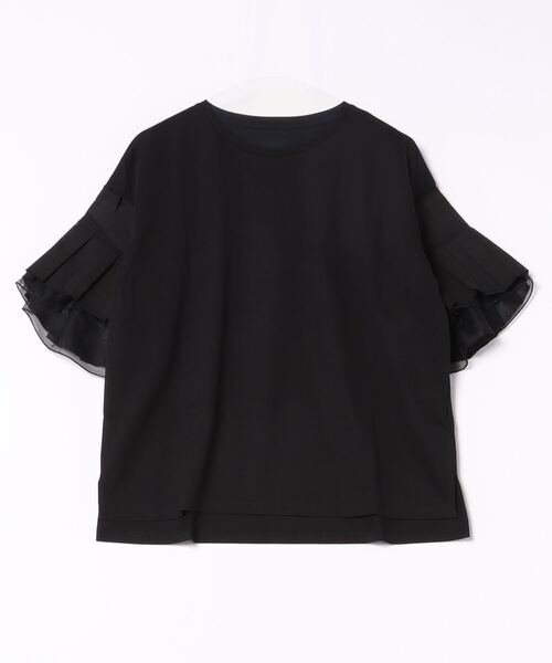 DouDou(ドゥドゥ)の「【WEB限定】 異素材ボリュームタックスリーブTEE(Tシャツ/カットソー・レディース・ブラック/オフホワイト・FREE)」の5枚目の写真