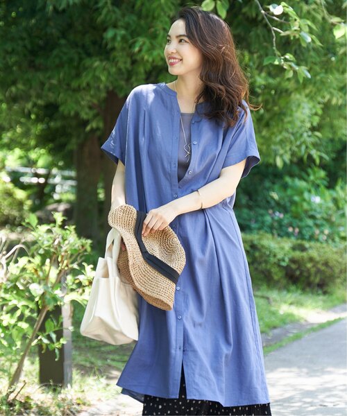 ikka(イッカ)の「レーヨン麻 半袖2WAYワンピース(ワンピース・レディース・ブルー/チャコールグレー/グリーン・M/L/S)」の17枚目の写真