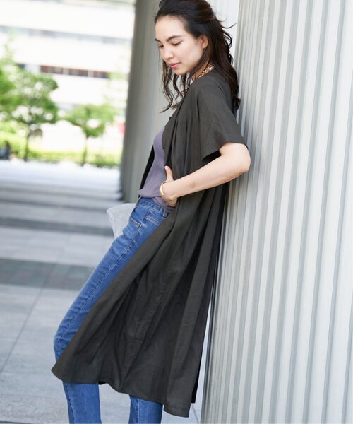 ikka(イッカ)の「レーヨン麻 半袖2WAYワンピース(ワンピース・レディース・ブルー/チャコールグレー/グリーン・M/L/S)」の20枚目の写真