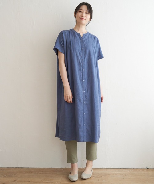 ikka(イッカ)の「レーヨン麻 半袖2WAYワンピース(ワンピース・レディース・ブルー/チャコールグレー/グリーン・M/L/S)」の22枚目の写真