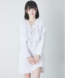 アンクルージュ 白 ワンピース おなか開きレースキャミOP - Ank Rouge(アンクルージュ)の