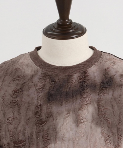 CAMBIO(カンビオ)の「mt9014- Spot dye Damage Short Sleeve Cut sew Tシャツ(Tシャツ/カットソー・メンズ・ブラウン・M/L)」の11枚目の写真