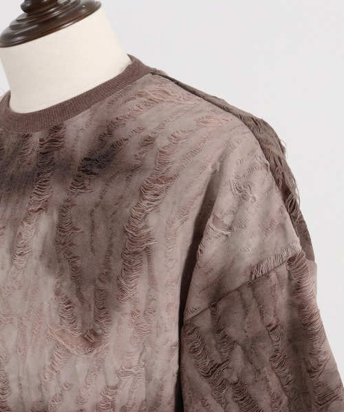 CAMBIO(カンビオ)の「mt9014- Spot dye Damage Short Sleeve Cut sew Tシャツ(Tシャツ/カットソー・メンズ・ブラウン・M/L)」の12枚目の写真