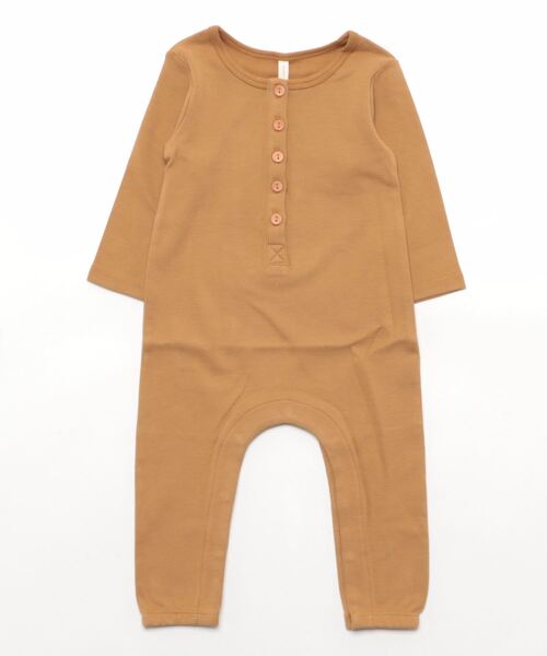 【セール】【Bs】【it】【Quincy Mae】LONGSLEEVE JUMPSUIT | WALNUT（その他ベビー用品）｜Quincy Mae（クインシーメイ）その他ベビー用品