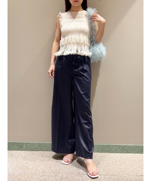 SNIDEL（スナイデル）の「Sustainableシアーフリルペプラムプル 