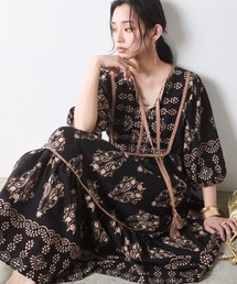CHIC STYLE（シックスタイル）の「エスニックパネルプリントマキシワンピース <大きいサイズ有>シックスタイル（ワンピース）」