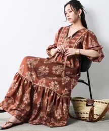 CHIC STYLE（シックスタイル）の「エスニックパネルプリントマキシワンピース <大きいサイズ有>シックスタイル（ワンピース）」
