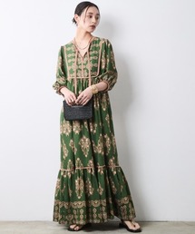 CHIC STYLE（シックスタイル）の「エスニックパネルプリントマキシワンピース <大きいサイズ有>シックスタイル（ワンピース）」