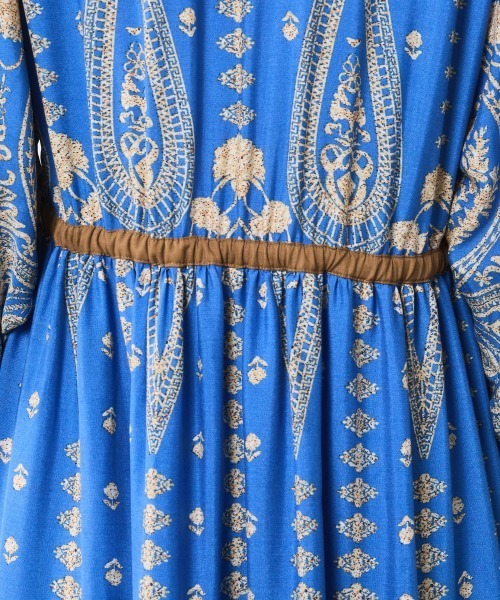 エスニックパネルプリントマキシワンピース ＜大きいサイズ有＞シック