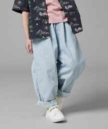 新品　COMME CA ISM ダークブルー（デニム様） ブレザー &パンツ セール】 デニムフリンジ ワイドパンツ/セットアップ対応