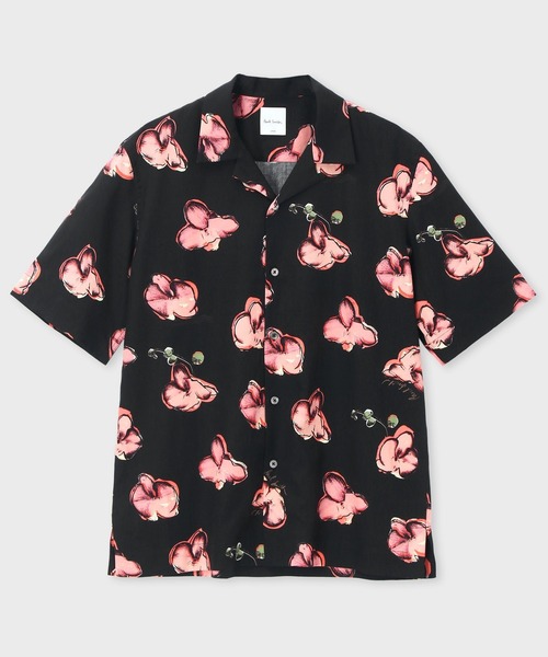 Paul Smith black　ポールスミス　シアーシャツ　花柄　水彩　40 PS Paul Smith（ピーエスポールスミス）の「ランダムフローラル