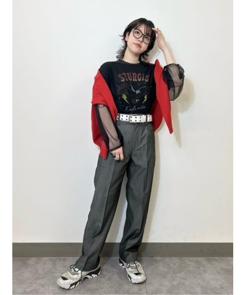 BACK NUMBER（バックナンバー）の「【BACK NUMBER】ハイウエストタックトラウザー（その他パンツ・レディース・グレー/ブラック/サックスブルー・L/M）」の7枚目の写真