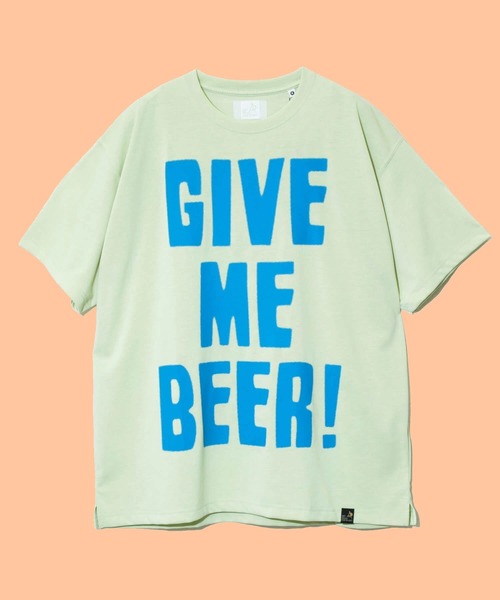 go slow caravan(ゴースローキャラバン)の「Drymix GIVE ME BEER! BIG TEE(Tシャツ/カットソー・メンズ・ブラック系その他2/ライム/ネイビー・MEDIUM/LARGE/X-LARGE)」の1枚目の写真