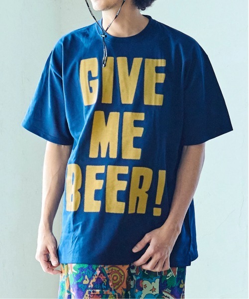 go slow caravan(ゴースローキャラバン)の「Drymix GIVE ME BEER! BIG TEE(Tシャツ/カットソー・メンズ・ブラック系その他2/ライム/ネイビー・MEDIUM/LARGE/X-LARGE)」の18枚目の写真