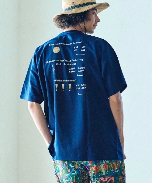 go slow caravan(ゴースローキャラバン)の「Drymix GIVE ME BEER! BIG TEE(Tシャツ/カットソー・メンズ・ブラック系その他2/ライム/ネイビー・MEDIUM/LARGE/X-LARGE)」の20枚目の写真