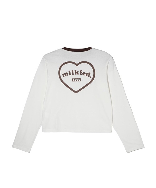 MILKFED.（ミルクフェド）の「ROUNDED HEART LOGO L/S TOP（Tシャツ/カットソー・レディース・ブラック/オリーブ/ホワイト・ONE SIZE）」の2枚目の写真