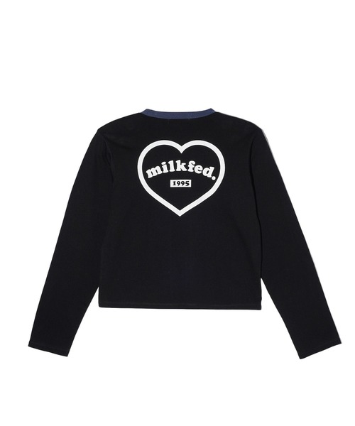 MILKFED.（ミルクフェド）の「ROUNDED HEART LOGO L/S TOP（Tシャツ/カットソー・レディース・ブラック/オリーブ/ホワイト・ONE SIZE）」の3枚目の写真