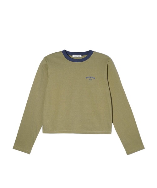 MILKFED.（ミルクフェド）の「ROUNDED HEART LOGO L/S TOP（Tシャツ/カットソー・レディース・ブラック/オリーブ/ホワイト・ONE SIZE）」の4枚目の写真