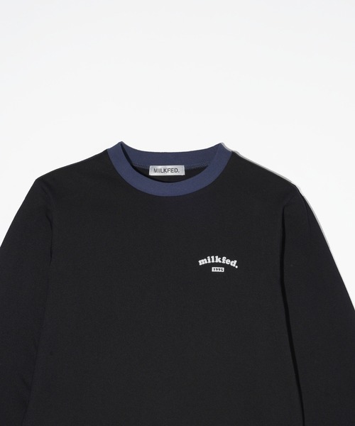 MILKFED.（ミルクフェド）の「ROUNDED HEART LOGO L/S TOP（Tシャツ/カットソー・レディース・ブラック/オリーブ/ホワイト・ONE SIZE）」の6枚目の写真