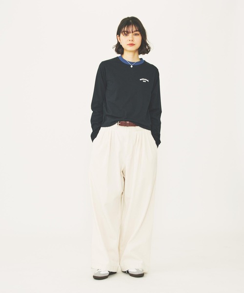 MILKFED.（ミルクフェド）の「ROUNDED HEART LOGO L/S TOP（Tシャツ/カットソー・レディース・ブラック/オリーブ/ホワイト・ONE SIZE）」の10枚目の写真