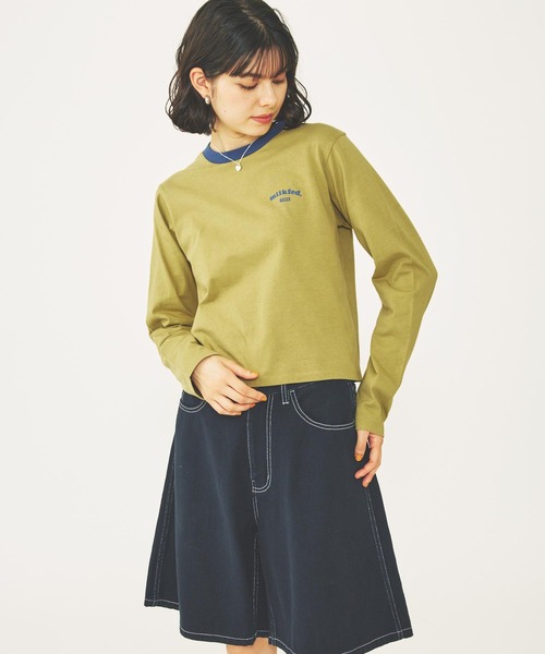 MILKFED.（ミルクフェド）の「ROUNDED HEART LOGO L/S TOP（Tシャツ/カットソー・レディース・ブラック/オリーブ/ホワイト・ONE SIZE）」の22枚目の写真