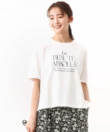 MK MICHEL KLEIN | [カジュアル派に]ハーフスリーブ ロゴTシャツ/接触冷感/洗える(Tシャツ/カットソー)