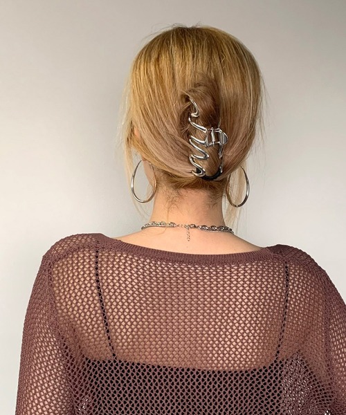 non-hedge(ノンヘッジ)の「透かし編み2WAYクロップド丈カーディガン(カーディガン/ボレロ・レディース・ブラック/オフホワイト/ブラウン/グリーン・FREE)」の11枚目の写真