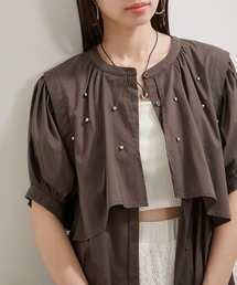 VIS | 【洗える】ラインストーンシャツチュニックブラウス(シャツ/ブラウス)