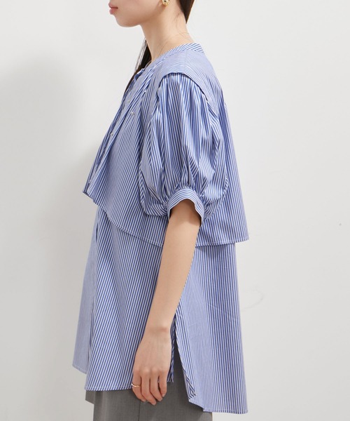 VIS(ビス)の「【洗える】ラインストーンシャツチュニックブラウス(シャツ/ブラウス・レディース・ホワイト/ダークブラウン/サックスブルー・FREE)」の21枚目の写真