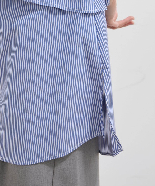 VIS(ビス)の「【洗える】ラインストーンシャツチュニックブラウス(シャツ/ブラウス・レディース・ホワイト/ダークブラウン/サックスブルー・FREE)」の16枚目の写真