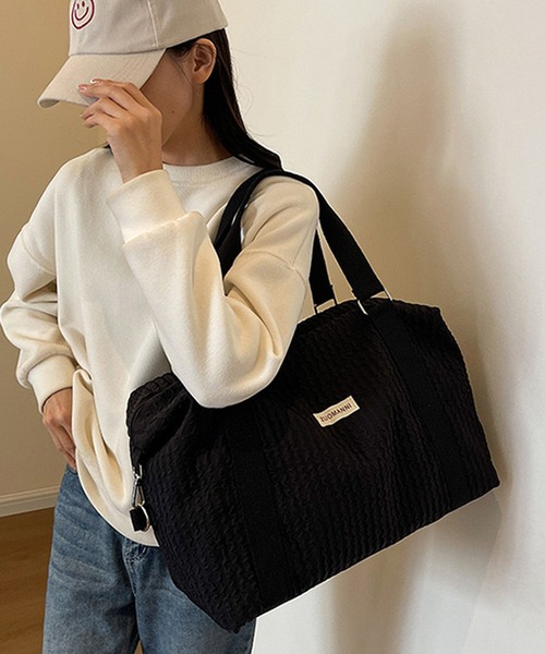 shopnikoniko(ショップニコニコ)の「トラベルバッグ ボストン 大容量 キャリー オンバッグ かわいい 旅行 軽量 ボストンバッグ(スーツケース/キャリーバッグ・レディース・ホワイト/ピンク/ブラック・フリー)」の11枚目の写真