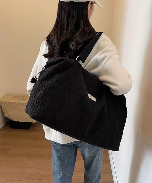 shopnikoniko(ショップニコニコ)の「トラベルバッグ ボストン 大容量 キャリー オンバッグ かわいい 旅行 軽量 ボストンバッグ(スーツケース/キャリーバッグ・レディース・ホワイト/ピンク/ブラック・フリー)」の14枚目の写真