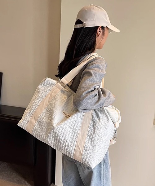 shopnikoniko(ショップニコニコ)の「トラベルバッグ ボストン 大容量 キャリー オンバッグ かわいい 旅行 軽量 ボストンバッグ(スーツケース/キャリーバッグ・レディース・ホワイト/ピンク/ブラック・フリー)」の16枚目の写真