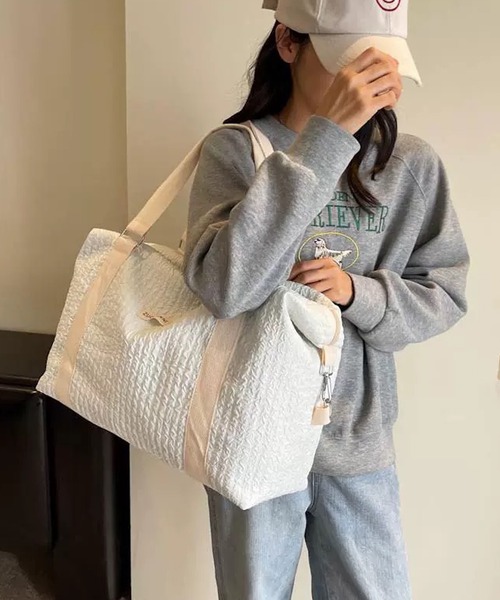 shopnikoniko(ショップニコニコ)の「トラベルバッグ ボストン 大容量 キャリー オンバッグ かわいい 旅行 軽量 ボストンバッグ(スーツケース/キャリーバッグ・レディース・ホワイト/ピンク/ブラック・フリー)」の17枚目の写真
