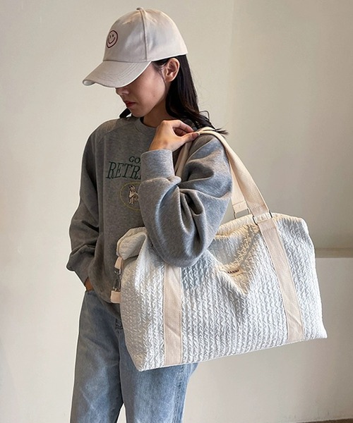shopnikoniko(ショップニコニコ)の「トラベルバッグ ボストン 大容量 キャリー オンバッグ かわいい 旅行 軽量 ボストンバッグ(スーツケース/キャリーバッグ・レディース・ホワイト/ピンク/ブラック・フリー)」の18枚目の写真