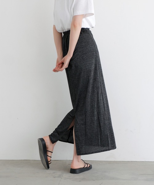 LIAN（リアン）の「ラメタイトスカート（スカート・レディース・オフホワイト/ブラック・FREE）」の5枚目の写真