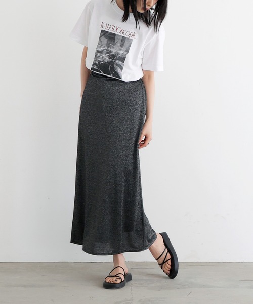 LIAN（リアン）の「ラメタイトスカート（スカート・レディース・オフホワイト/ブラック・FREE）」の7枚目の写真