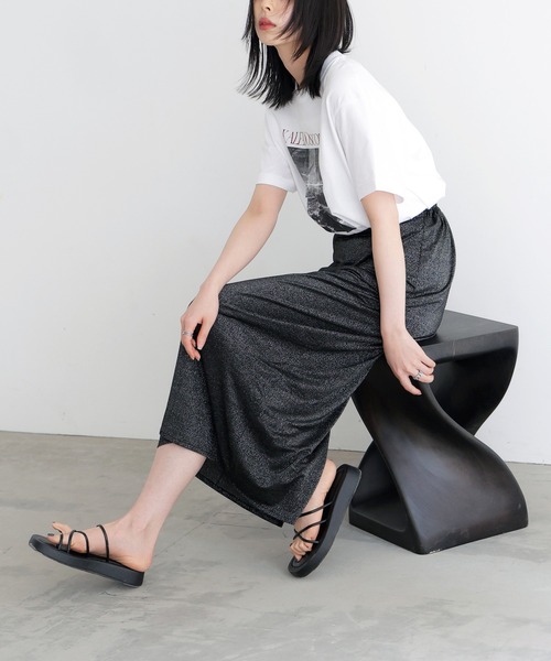 LIAN（リアン）の「ラメタイトスカート（スカート・レディース・オフホワイト/ブラック・FREE）」の18枚目の写真